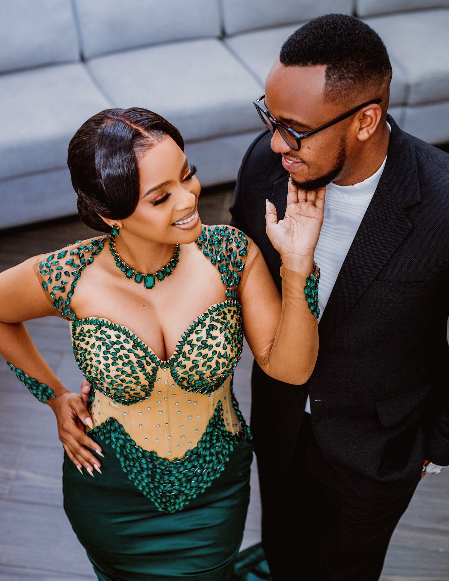 Dark Green Mermaid Prom Dresses 2025 Crystals Velvet Illusion Evening Formal Party Second Birthday Engagement Gowns Plus Size Dress For Special Occasi
