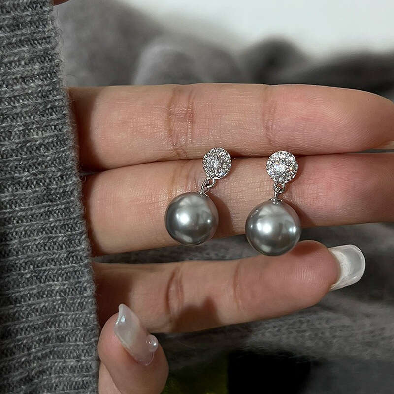 Tiqi S Pure Sier Simple Shijia Pearl for Women French Style Light Versatile High-end Earrings