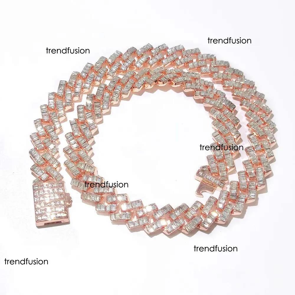 free shipping for man Moissanite necklace Cuban necklace all ice set Hip-hop Chain