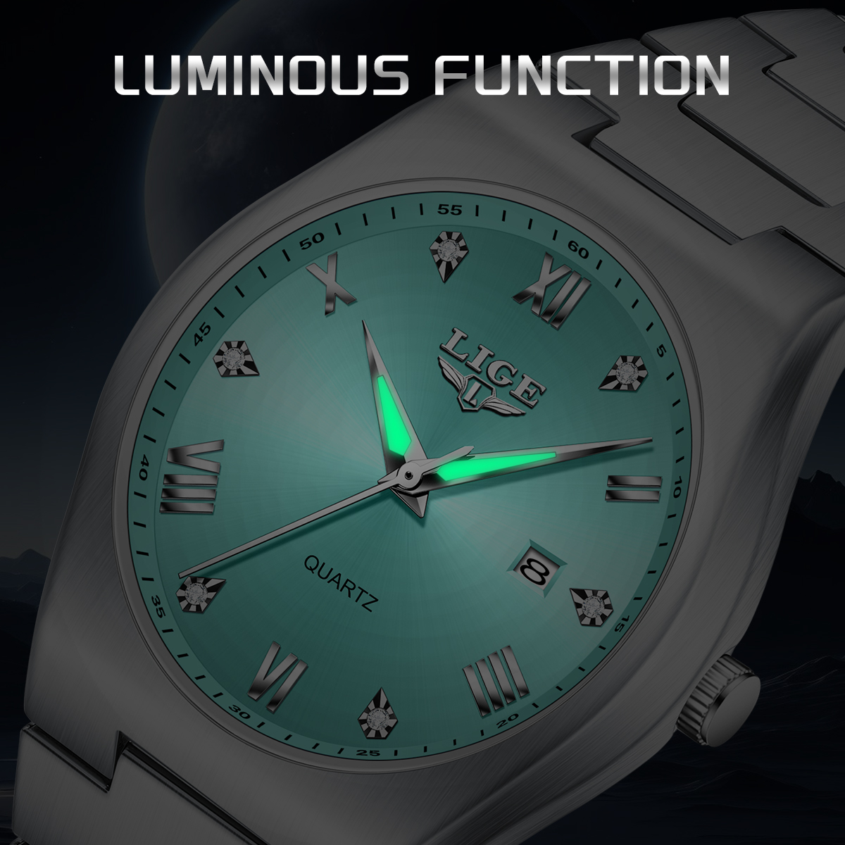 LIGE Men's Quartz Watch Simple Fashion Big Brand Watch Business Waterproof Watch Holiday Gift Teen Watch Student Watch Three-pin calendar movemen