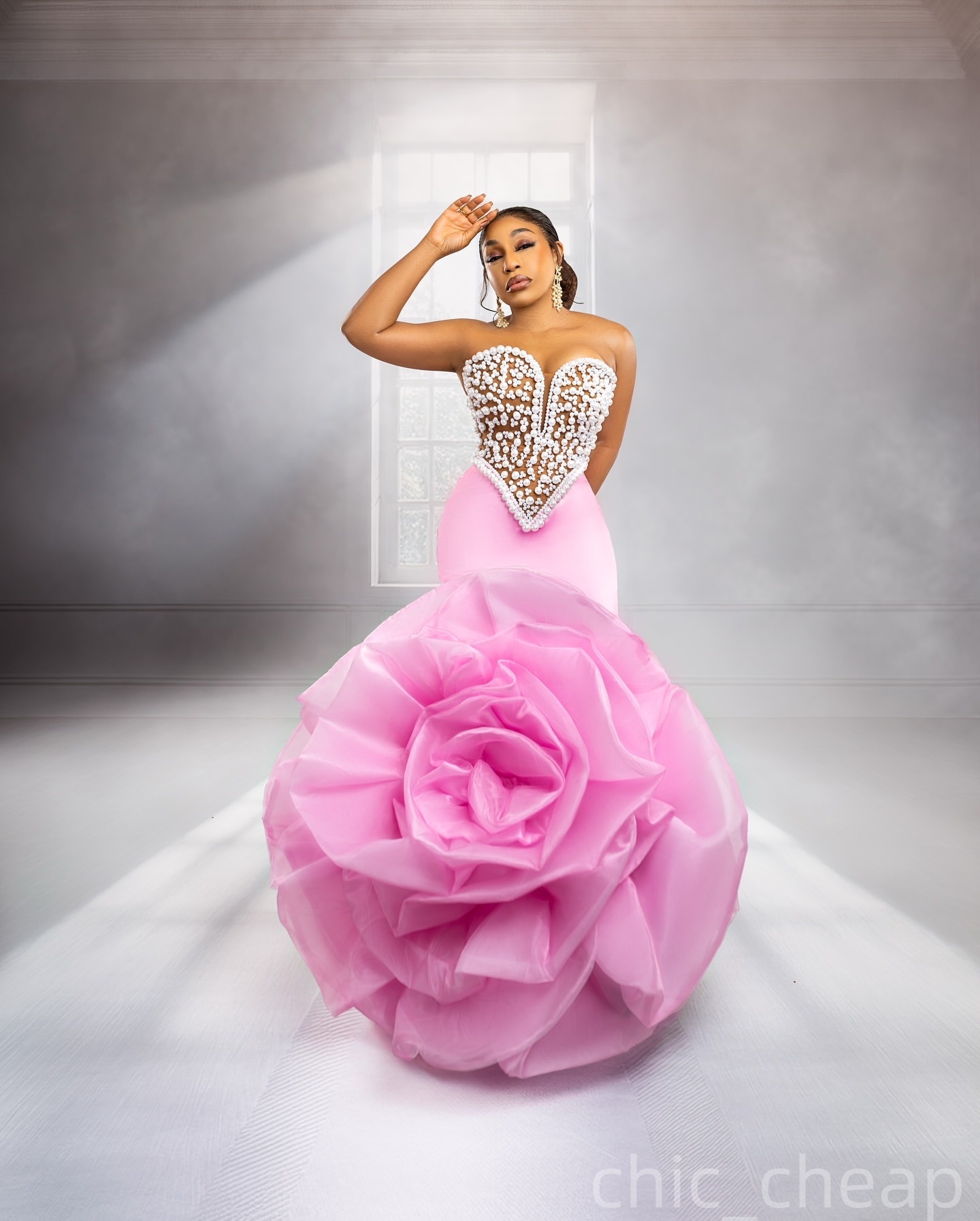 Pink Mermaid Prom Dresses 2025 Pearls Flowers Satin Elegant Evening Formal Party Second Birthday Engagement Gowns Plus Size Dress For Special Occasion