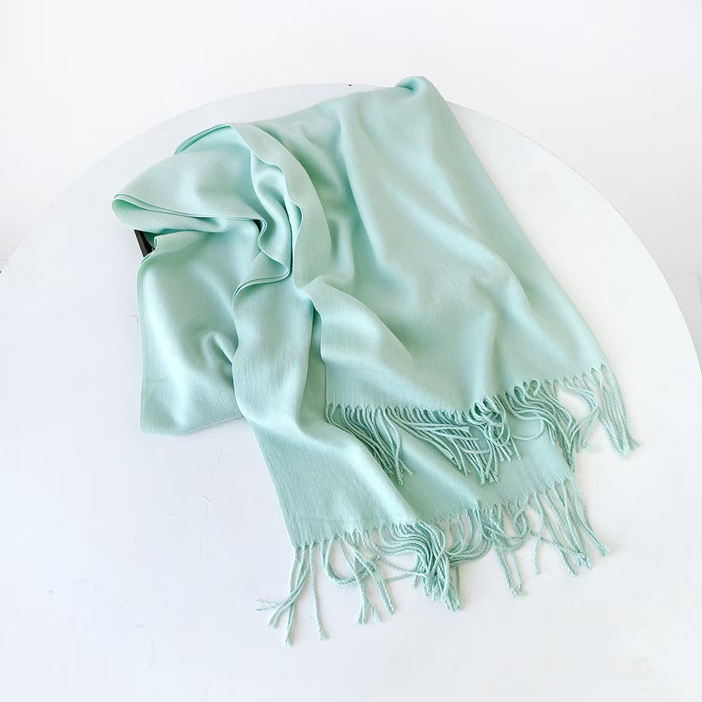 T1273 new cashmere scarf female Korean version autumn and winter warm solid color neck shawl