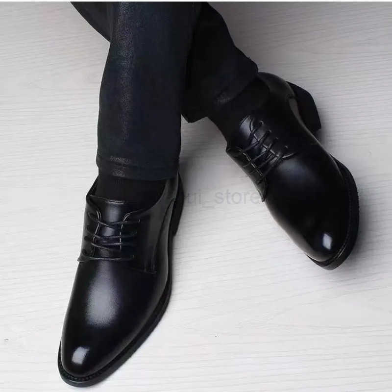 Spring and Autumn British Casual Business Formal Leather Shoes Men Shoes Heightening Single Shoes Casual Shoes Suit M250721 - view 4