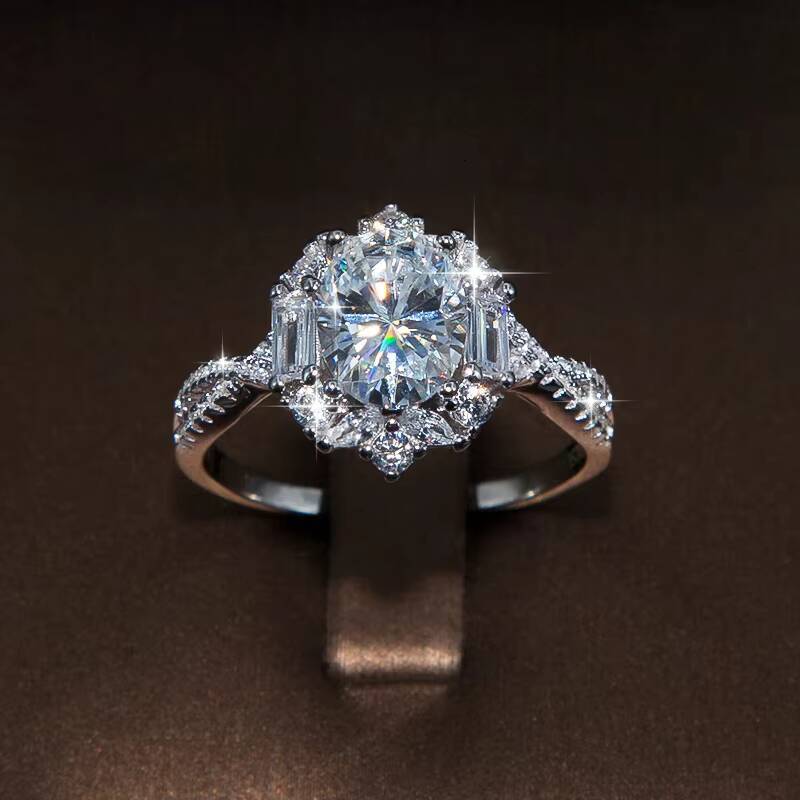 VVS Moissanite Engagement and Wedding Ring 925 Sterling Silver Womens Eternal Ring