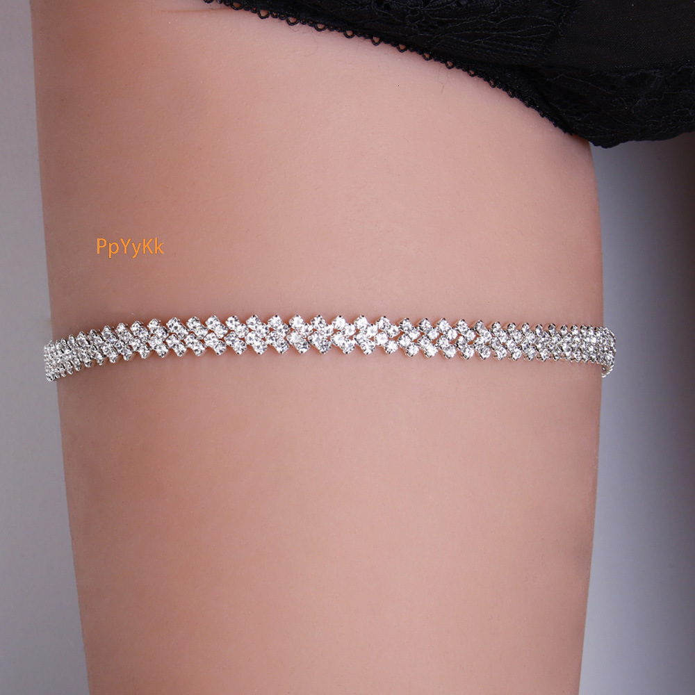 Hot Sale Club Rhombus Sexy Iced out Leg Chain One Side Stretchy Adjustable Leg Accessory Chain Bling Bling