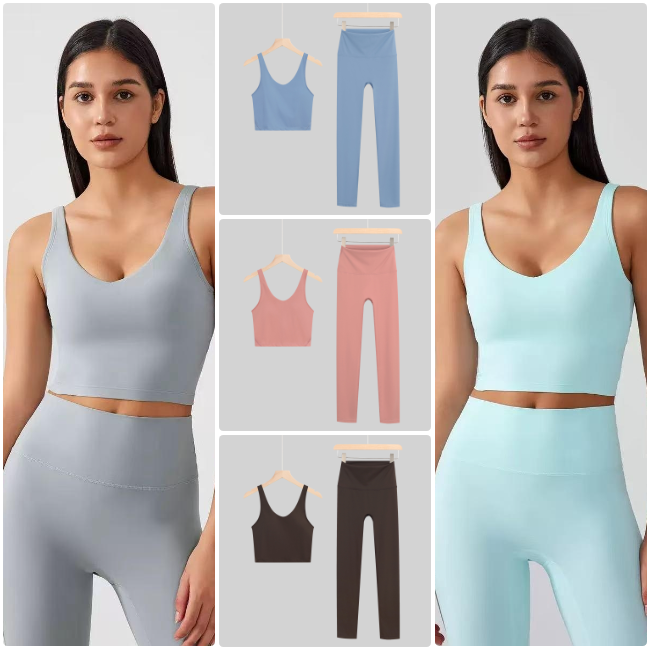 2025 Yoga Pant and U Bra bralette Summer Shaped Have Built-in Chest Pad Spor vest workout clothes women wear skin Bra lingerie 5A quality