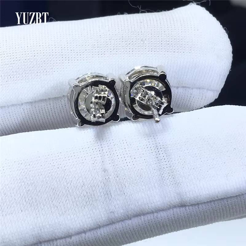 Silver 925 Original Total 6 Carat Round Excellent Cut Pass Diamond Test D Color Moissanite Wedding Stud Earrings for Teen Girls