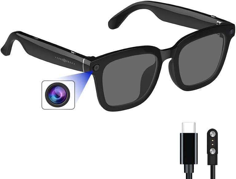 KOIPSSE AI Smart Camera Glasses: HD 1080P Video Recording Photo Taking, Translation, Assistant Conversation, Suitable for Outdoor and Indoor, Cycling,