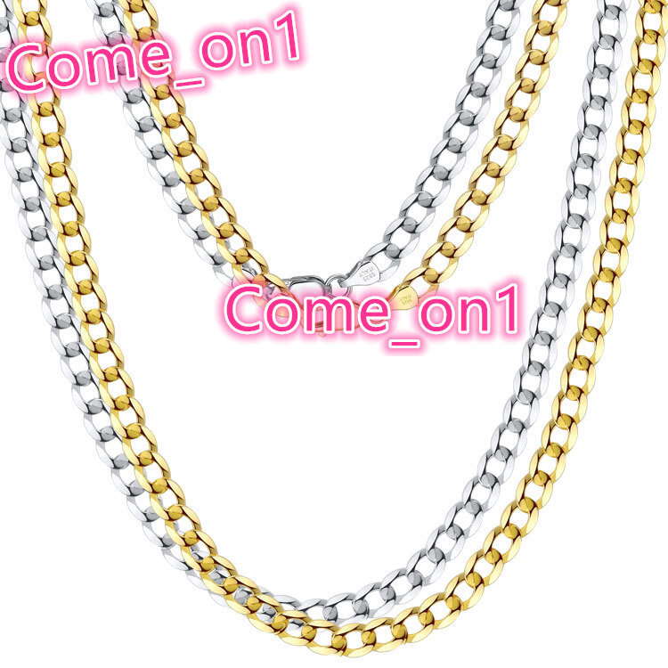RINNTIN SC60-5 Italian 925 Sterling Silver 5mm Diamond-cut Cuban Link Curb Chain Necklace for Women Men