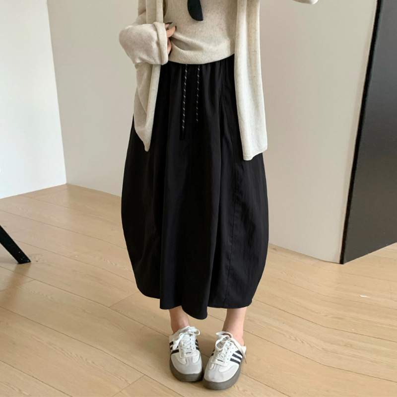 D2304 Summer high waist big swing umbrella skirt long loose large size skirt