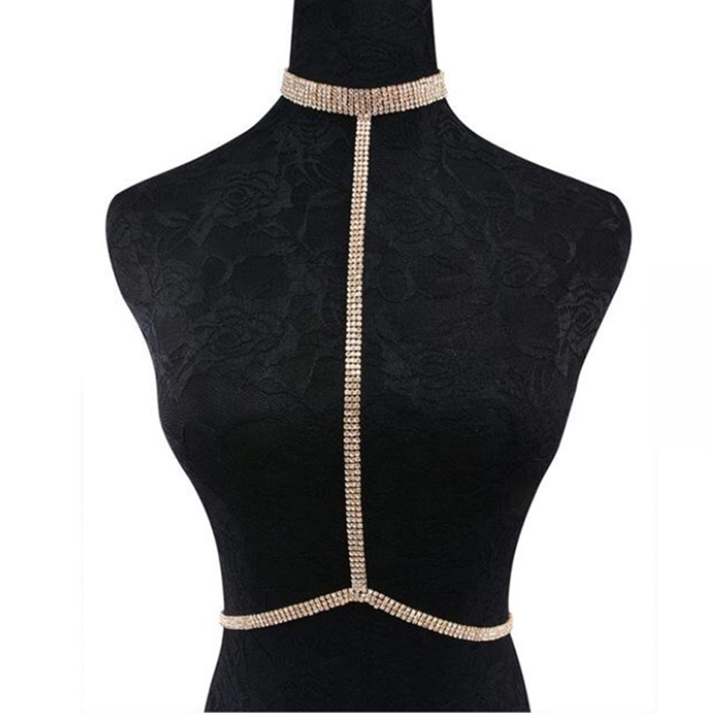 New Arrival Ultra Sexy Bling Bling Chest Chain VVS Moissanite Iced out Bikini Body Chain Exquisite Necklace