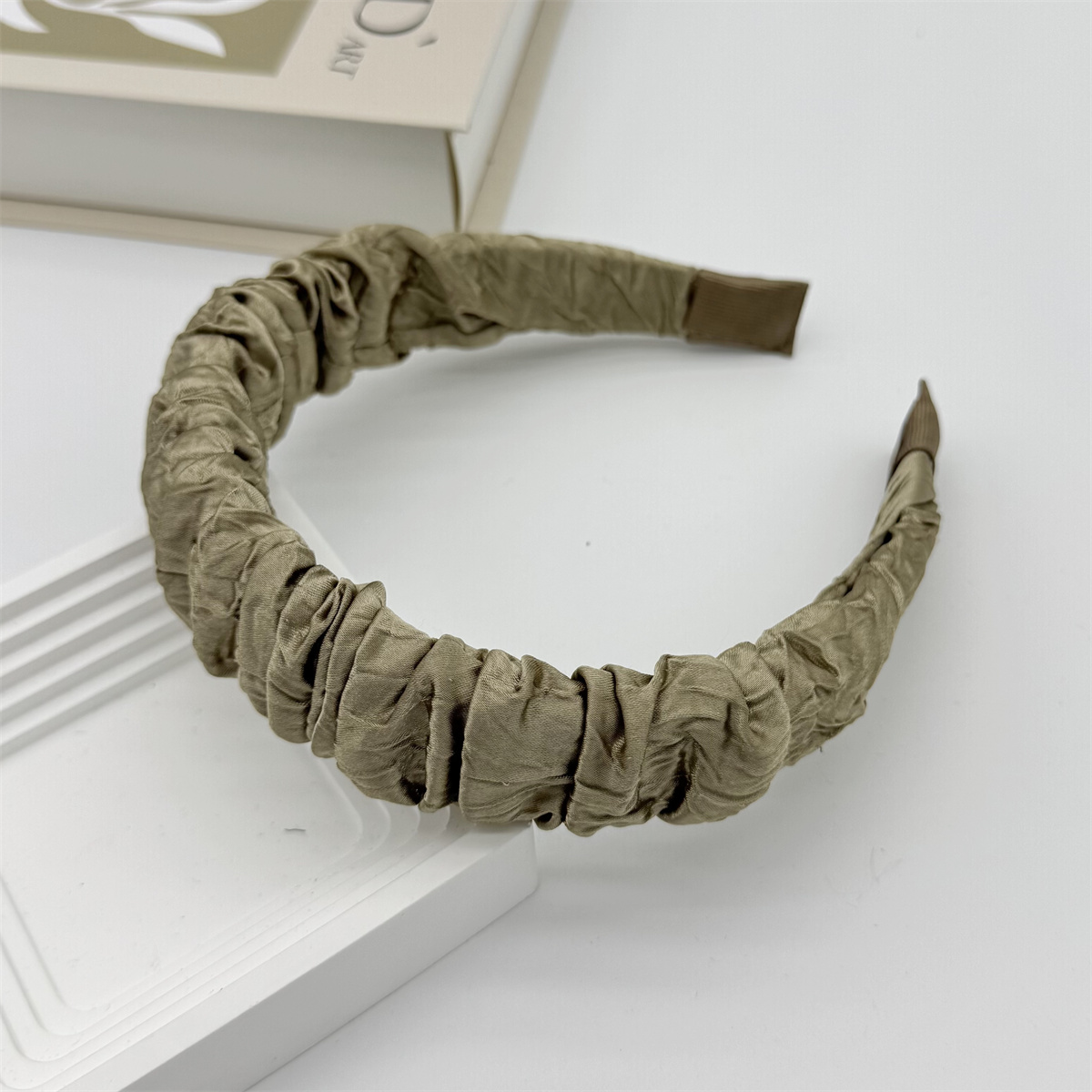 Hair bands premium sense of light luxury women high skull top pleated silk hair bands hair accessories