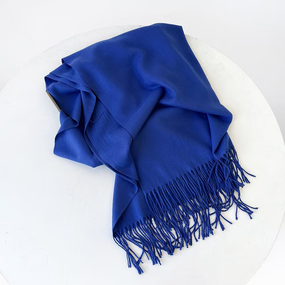 T1273 new cashmere scarf female Korean version autumn and winter warm solid color neck shawl