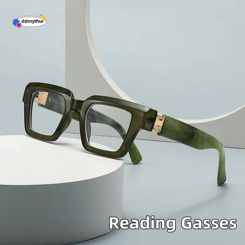 Brand Design Retro Reading Glasses for Man and Women Fashion Luxury Legs Large Size Square Presbyopic Eyewear Dioptric 0 to +6.0 ddmythur
