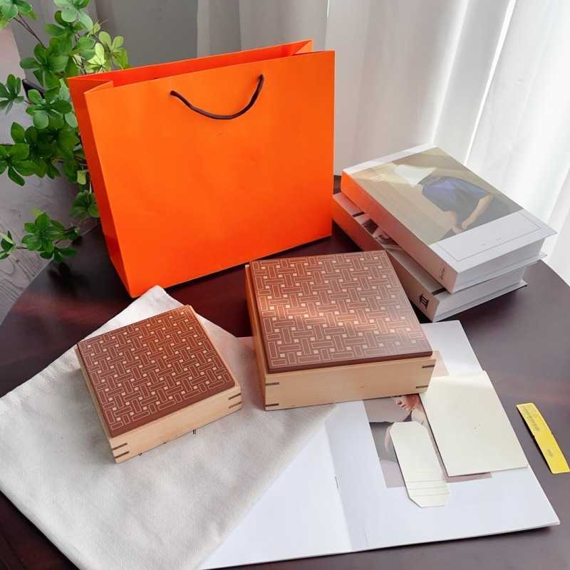 High Version Storage Box Mosaic Scarf Accessories Storage Box Orange Packaging Gift Box Bag