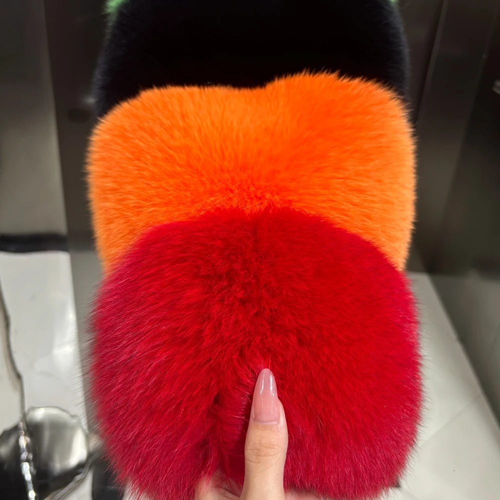 Winter Warm Plus Size Colorful Fox Fur Jacket Coat Women Streetwear 250717