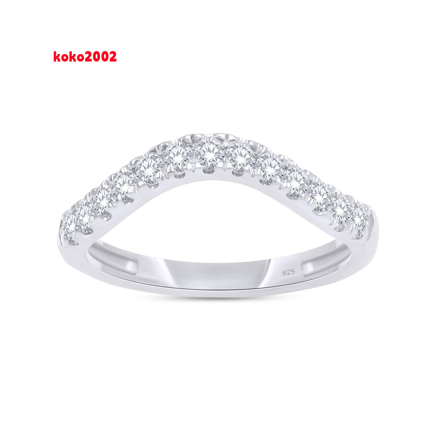 Wholesale Classic Design 925 Silver Moissanite Diamond Wedding Band Handmade Real Moissanite Ring for Women