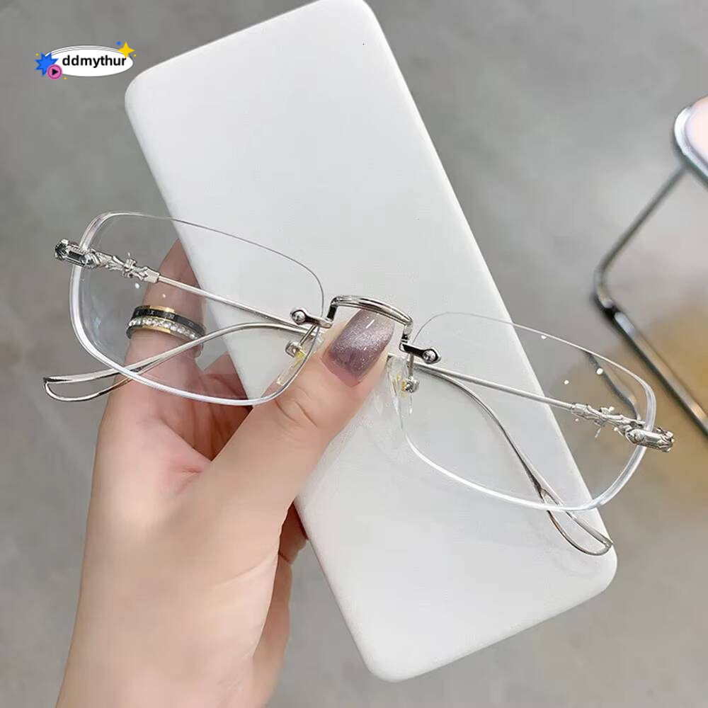 Harajuku Metal Square Frame Y2K Womens Retro Small Glasses Girls Japanese Glass Eyewear Decorative Anti-blue Eyeglasses ddmythur