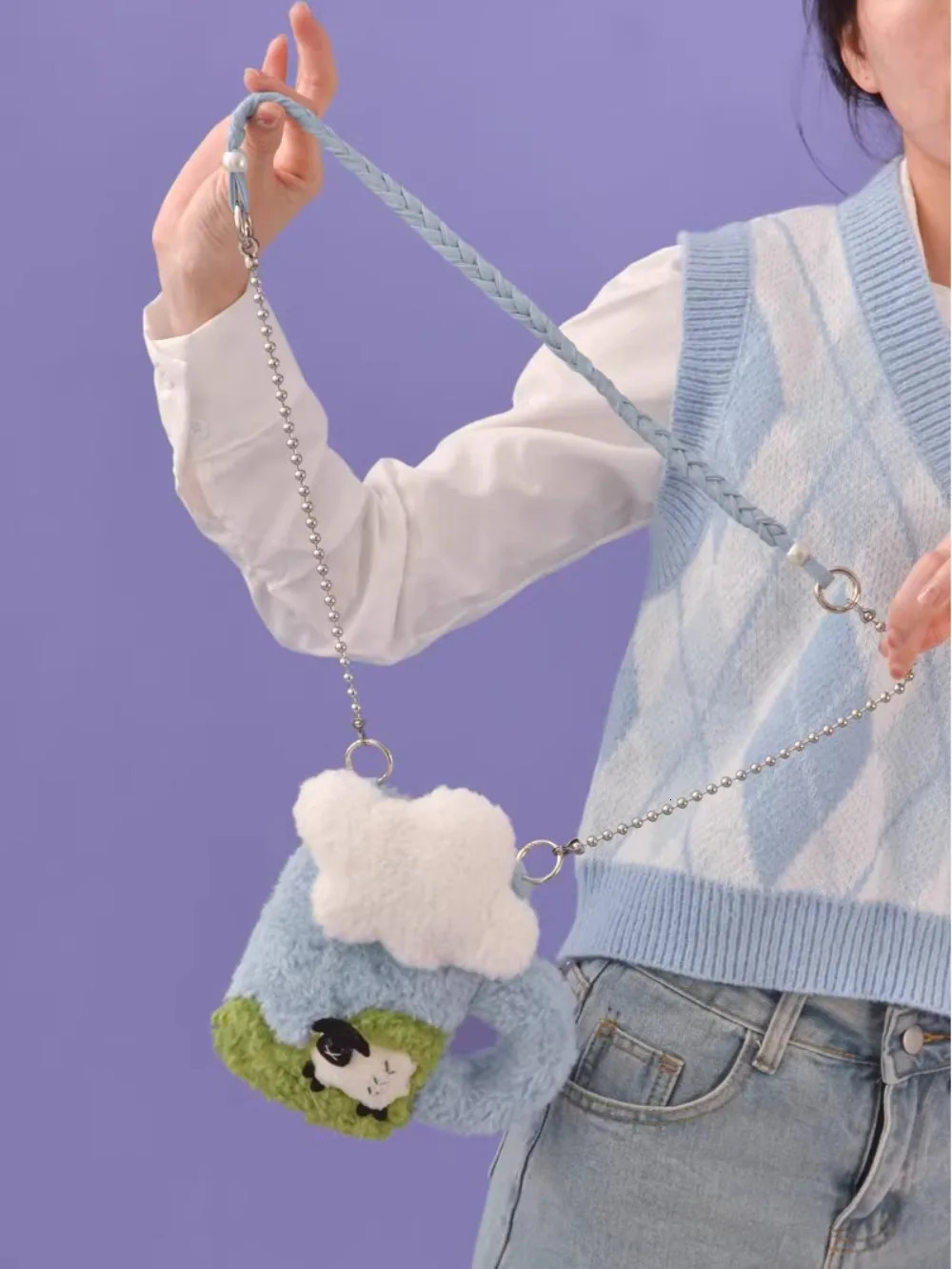 Cute Cartoon Sheep Plush Bag Original Sac Femme Hit Color Exquisite Womens Bags All-match Crossbody Bags for Women 250717