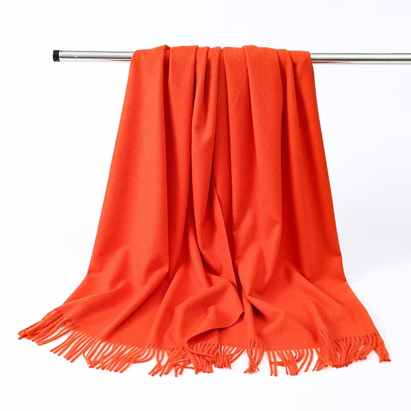 T1276 wool scarf women's winter high-grade cashmere scarf versatile solid color men's shawl Korean red scarf