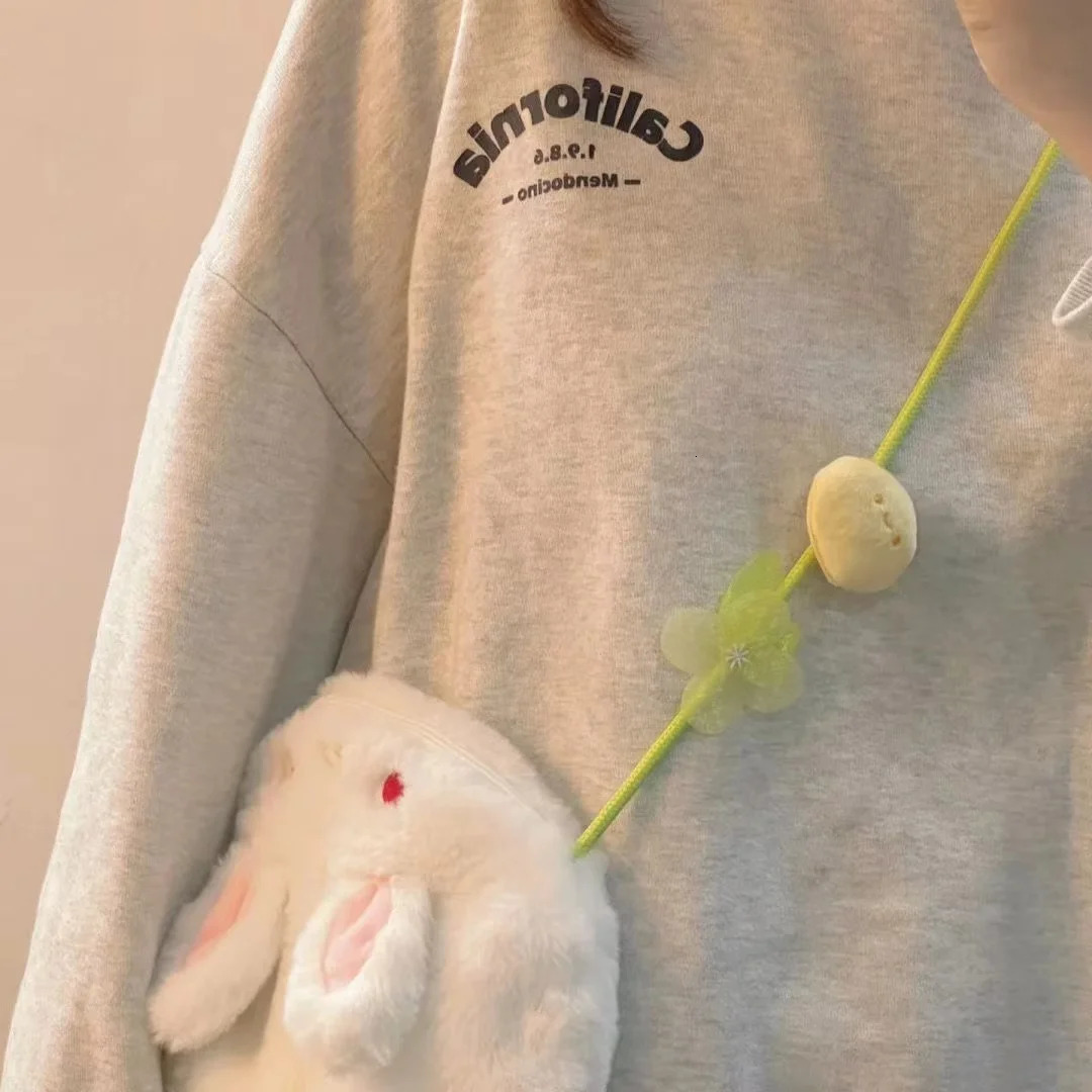 Japanese Cute Plush Rabbit Bag Leisure Womens Bag Kawaii Shoulder Bags Mobile Phone Bag Storage Bag Crossbody Bag Satchels 250717