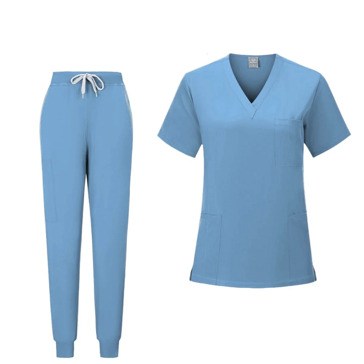 Quality Elastic High Operating Room men and women Uniform Set Short Sleeve Nurse doctor Tops Jogger pants Scrubs Suit 240921
