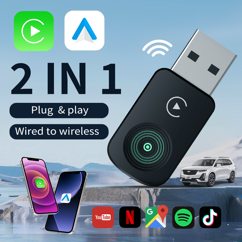 Upgrade Wireless CarPlay Android AI Box Plug & Auto Connect 2in1 for Cars Watch Netflix YouTube in Car Play 5G WiFi HD K8 MINI