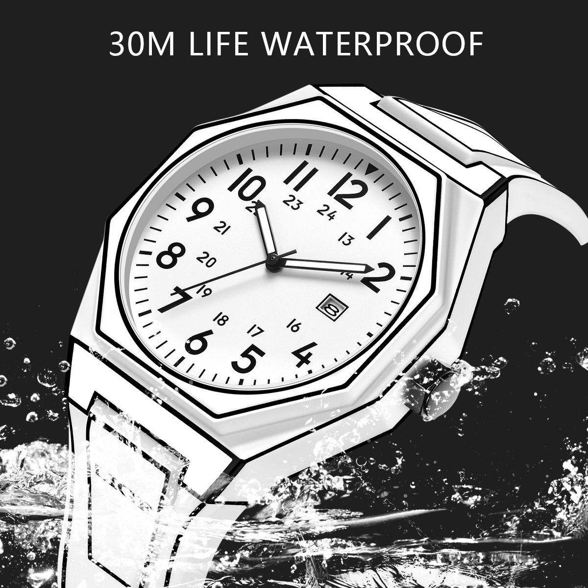 LIGE men's quartz watch simple fashion brand watch teenager's preferred watch silicone strap student exquisite watch holiday gift Waterproof