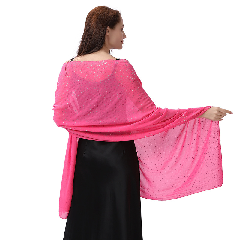 K1420 European and American style shawl elegant banquet evening dress cheongsam chiffon starry shawl