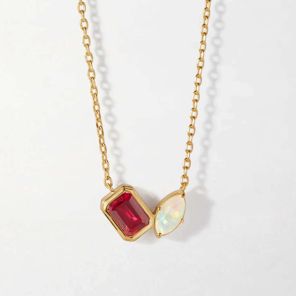 Luxury jewelry designer energy crystal lucky gemstone non fading Ins niche ruby collarbone chain versatile zircon inlaid temperament necklace jewelry  - view 7
