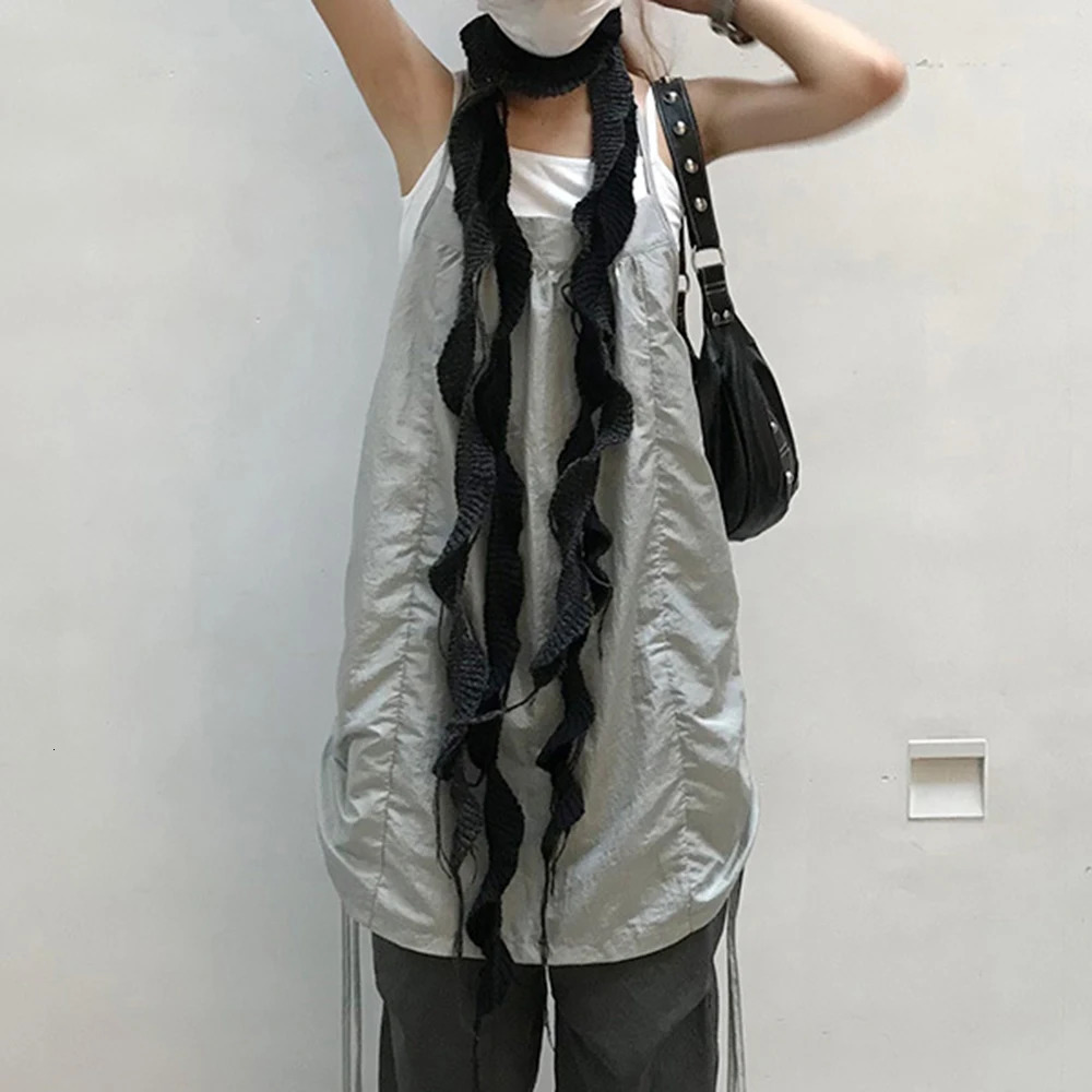 2K Spiral Knitted Long Scarf Autumn Winter Streetwear Patchwork Extra Long Thin Scarf Decorative Narrow Scarf For Women 250717