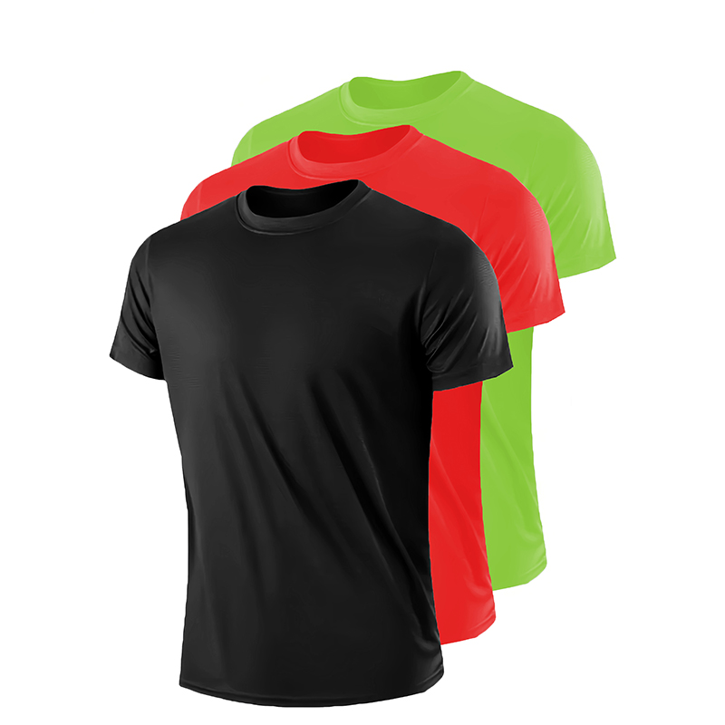 Mens Casual Black Red Solid Color T Shirts Comfort Fit Short Sleeve(Suitable for young men and women)