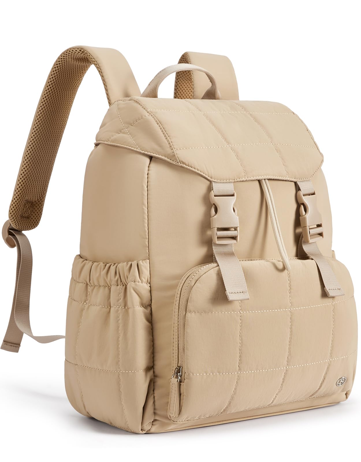 Women's Puffer Backpack, Versatile College Laptop Backpack with RFID Pocket, Water Resistant Casual Travel Daypack