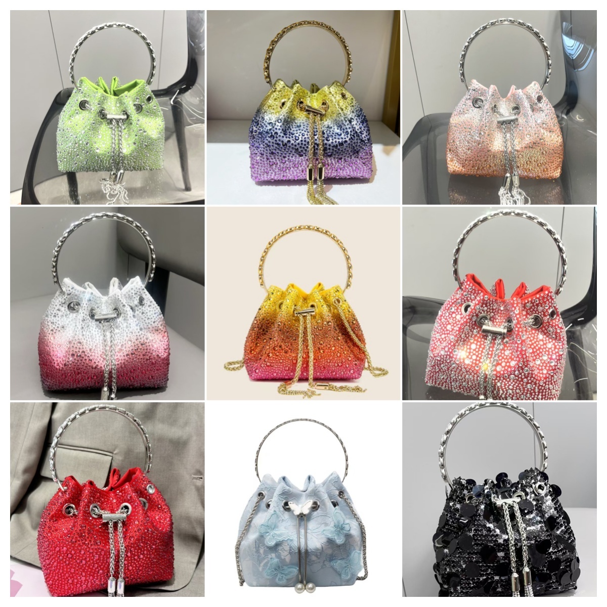 Evening Bags Jimminess Choo bon Genuine with High Elegant White u0026 Pink Wedding Featuring Sparkling Womens metal style handbag