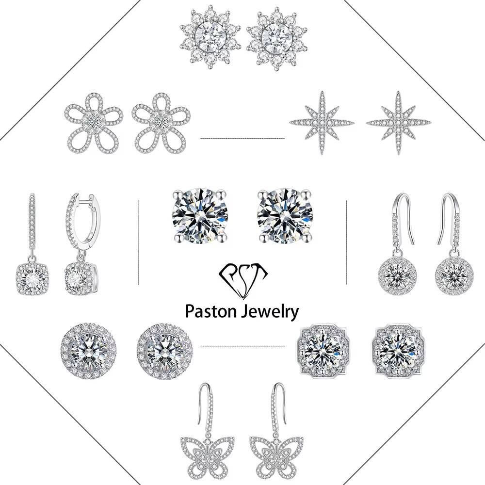 Large Size 11mm 5ct Round Moissanite Stud Earrings Screw Back Silver925 Wholesale Price Fashionable Moissanite Diamond Ear Studs