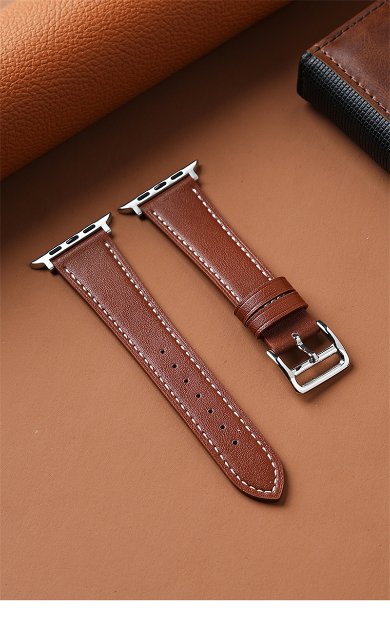 Luxury Leather Watch Bands for apple watch strap 49mm 44mm 45mm 42mm 38mm 40mm 41mm Woman Man bracelet iWatch series 10 9 8 7 6 5 4 3 ultra 2 1 Se Wri