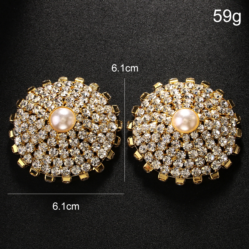 Round Nipple Cover Women's Pearl Sexy Erotic Club Iced out Moissanite Diamond Chest Ornament