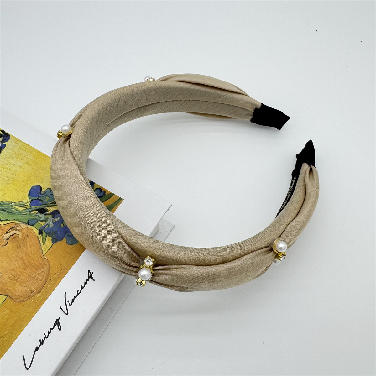 New pearl ruffles sponge hair band temperament elegant high skull headband versatile senior sense of hair accessories