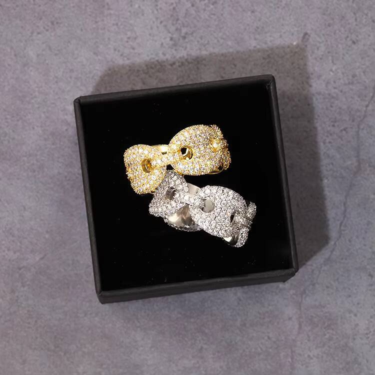 RTS Moissanite Diamond Ring Pass Diamond Tester Hip Hop Rings 925 Sterling Silver Gold Plated Fine Jewelry Rings for Men Women