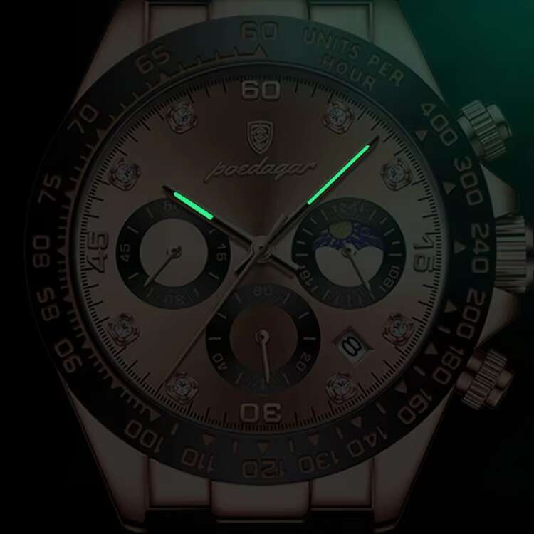 DHwatches Men's Sports Watch - Multifunction Chronograph, Moon Phase, 50M Waterproof, Silicone Strap, Luminous Quartz Wristwatch