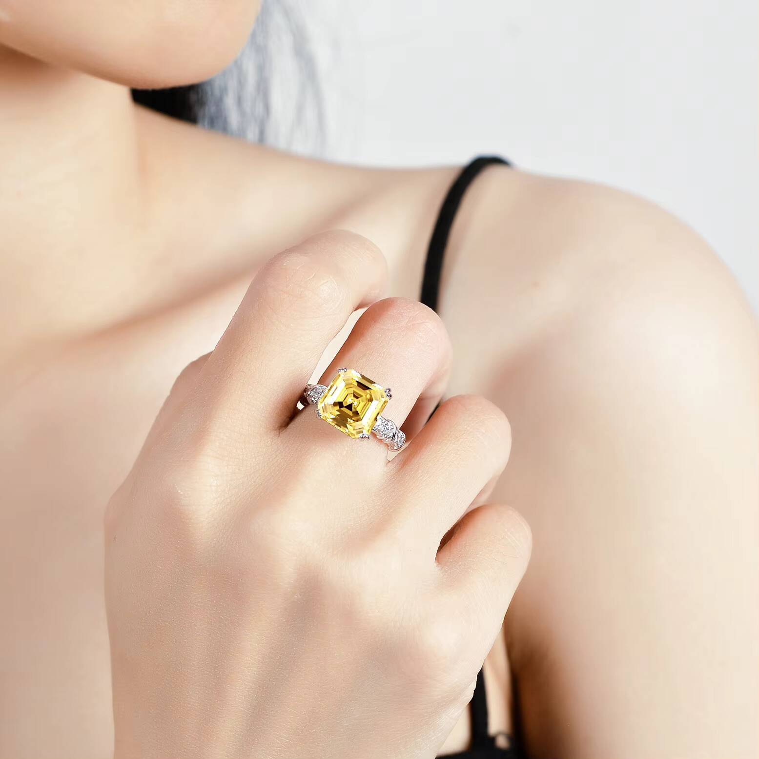 Womens 5ct Colorful Moissanite Engagement Wedding Ring 925 Sterling Silver Classic Style for Parties Wholesale Fine Jewelry