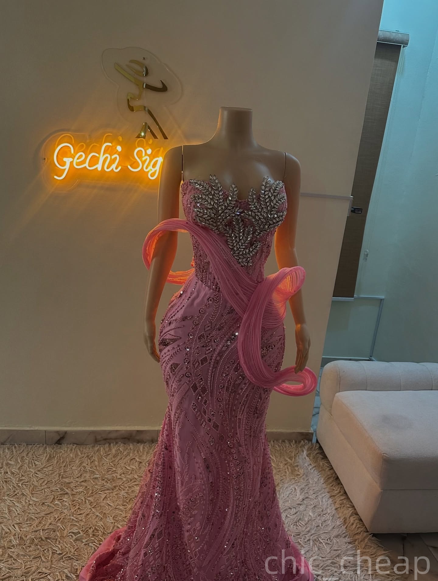 Pink Mermaid Prom Dresses 2025 Crystals Sweetheart Sequined Stylish Evening Formal Party Second Birthday Engagement Gowns Plus Size Dress For Special 