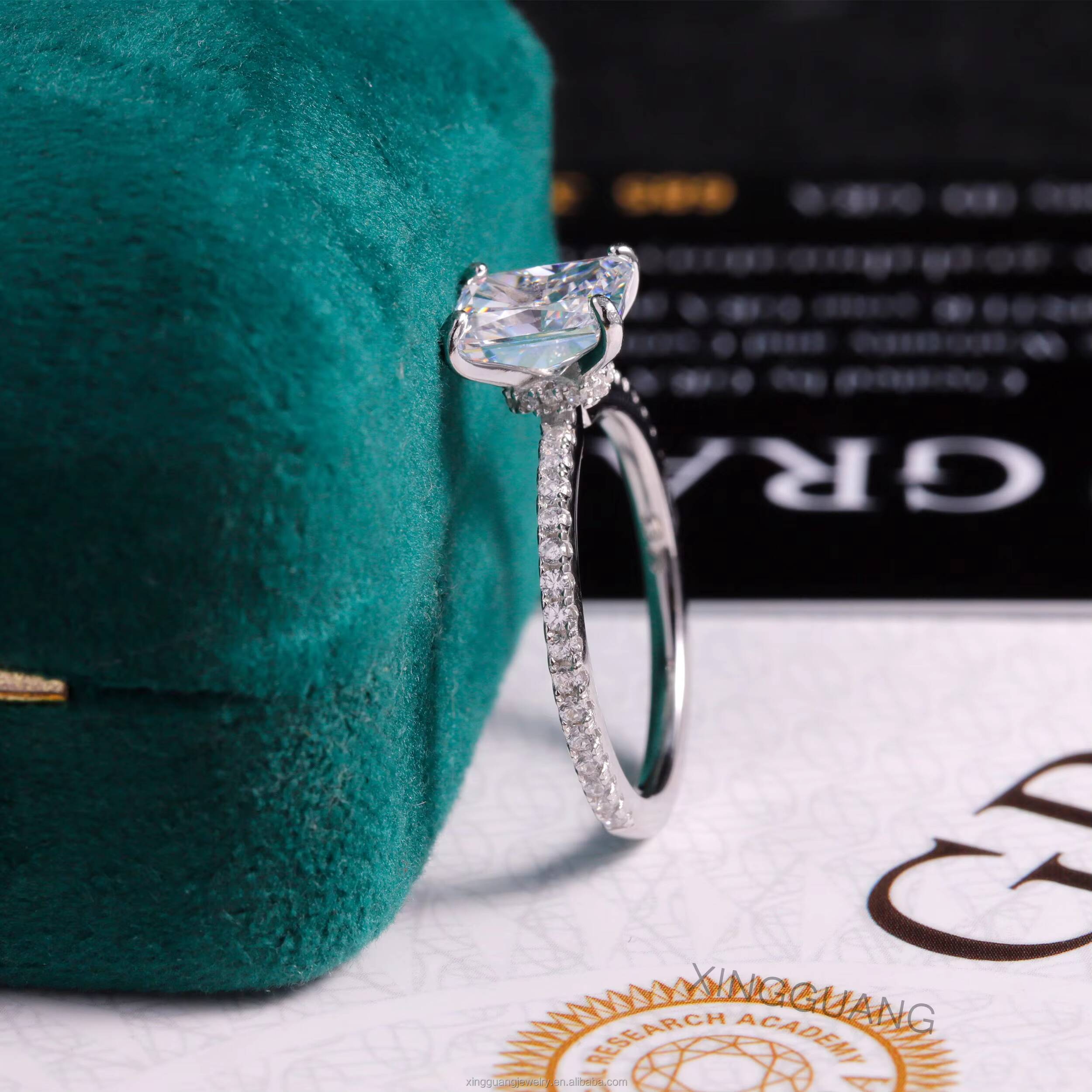 XG Fashion Women Diamond Rings Custom Fine Jewelry Rings 925 Silver Lab Grow Diamond VVS Moissanite Rings Wedding Engagement