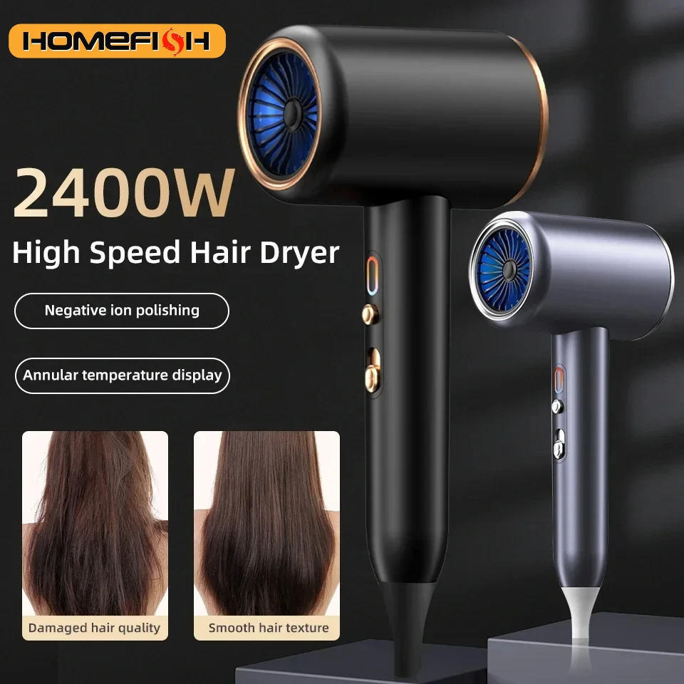 Professional Hair Dryer Cold Wind Air Brush Hairdryer Negative Lonic Blow Dryer Strong PowerDryer Salon Tool 2400W 3th Gear 250717