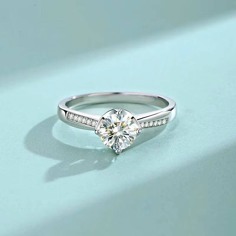 Factory Direct Sale 1Carat Real D Color Moissanite Ring for Women 925 Sterling Silver Fine Jewelry for Women