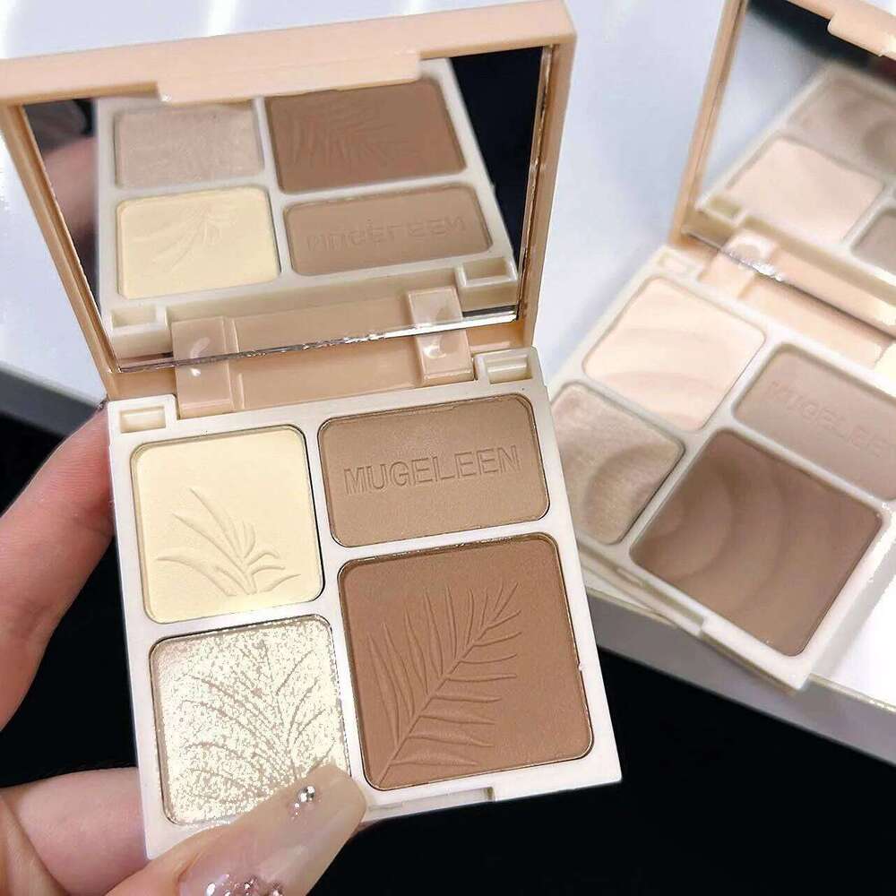 4Colors Matte Highlighter Contour 3D Facial Bronzer Brightening Glitter Highlight Palette Eye Shadow Nose Powder Makeup Cosmetic X250