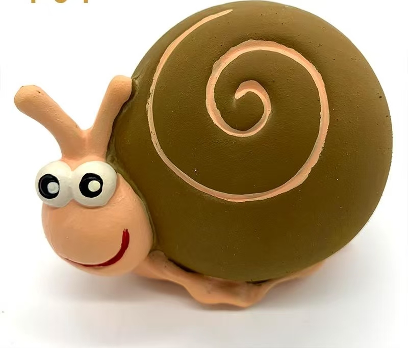Screaming Snail Rubber Puppy Toys Eco friendly Cute Funny Squeaker New Natural Chew Soft Rubber Dog Pet Toy Wholesale for Dental and Mental Health 6pc