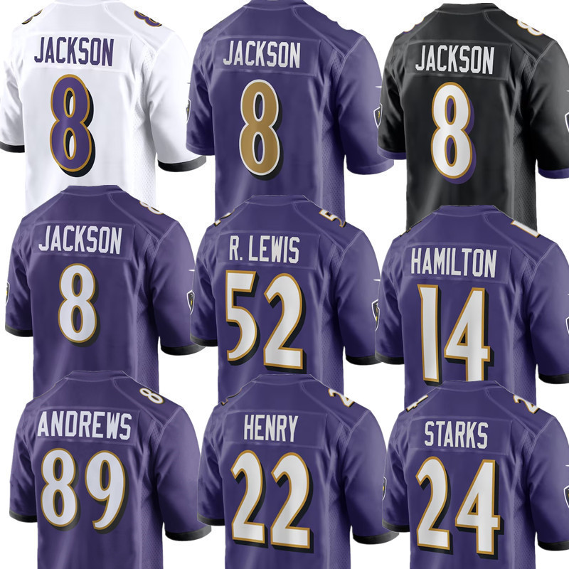 Maxx Crosby Derrick Henry Lamar Jackson Malaki Starks Nnamdi Madubuike Roger Rosengarten DeAndre Hopkins Patrick Ricard Tyler Linderbaum Football Jersey