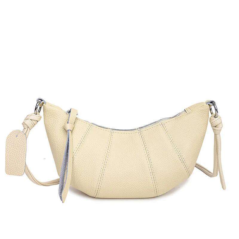 Fashion Genuine Croissant Women Tote Bag 2024 High Quality Cow Leather Female Crossbody Shoulder Bags Handbag Sac
