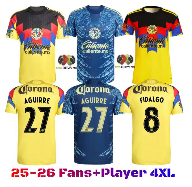 25 26 Club America Soccer Jerseys Liga MX HENRY J.QUINONES D.VALDES A.ZENDEJAS FIDALGO 2023 HOME AWAY Third Maillot Fans Slim Player Version Football